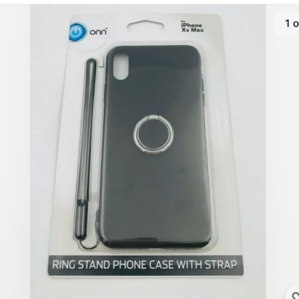 💜Onn iPhone XS Max Ring Stand PhoneCase W/Strap